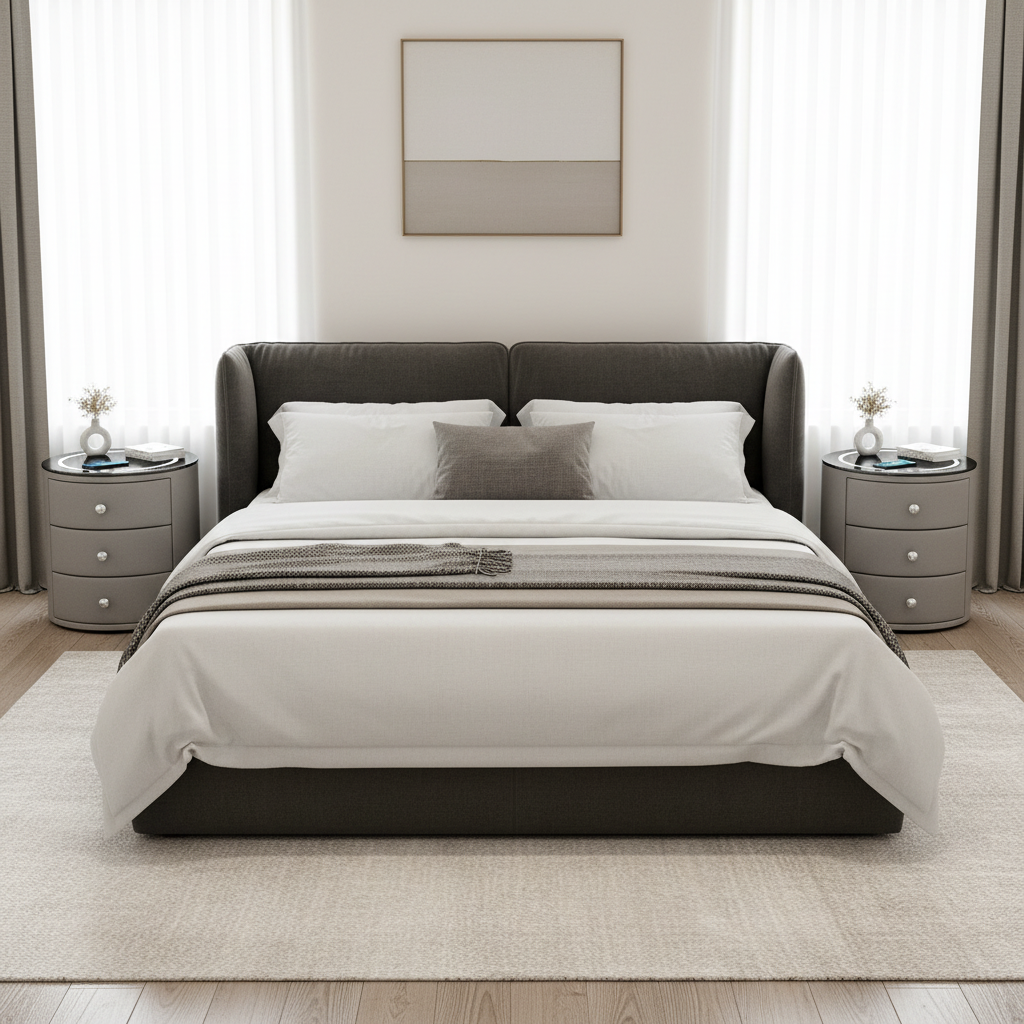 Orbis Bedside Table with Wireless Charging, LED Lighting