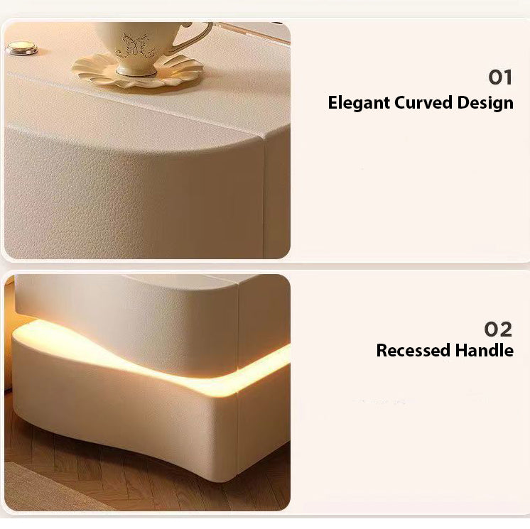 2-Line Bedside Table with LED Lighting