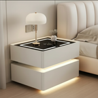 Nachttisch Lumo mit kabellosem Laden, Bluetooth-Lautsprecher, LED-Beleuchtung und PIN-Sperre