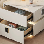 Nachttisch Lumo mit kabellosem Laden, Bluetooth-Lautsprecher, LED-Beleuchtung und PIN-Sperre