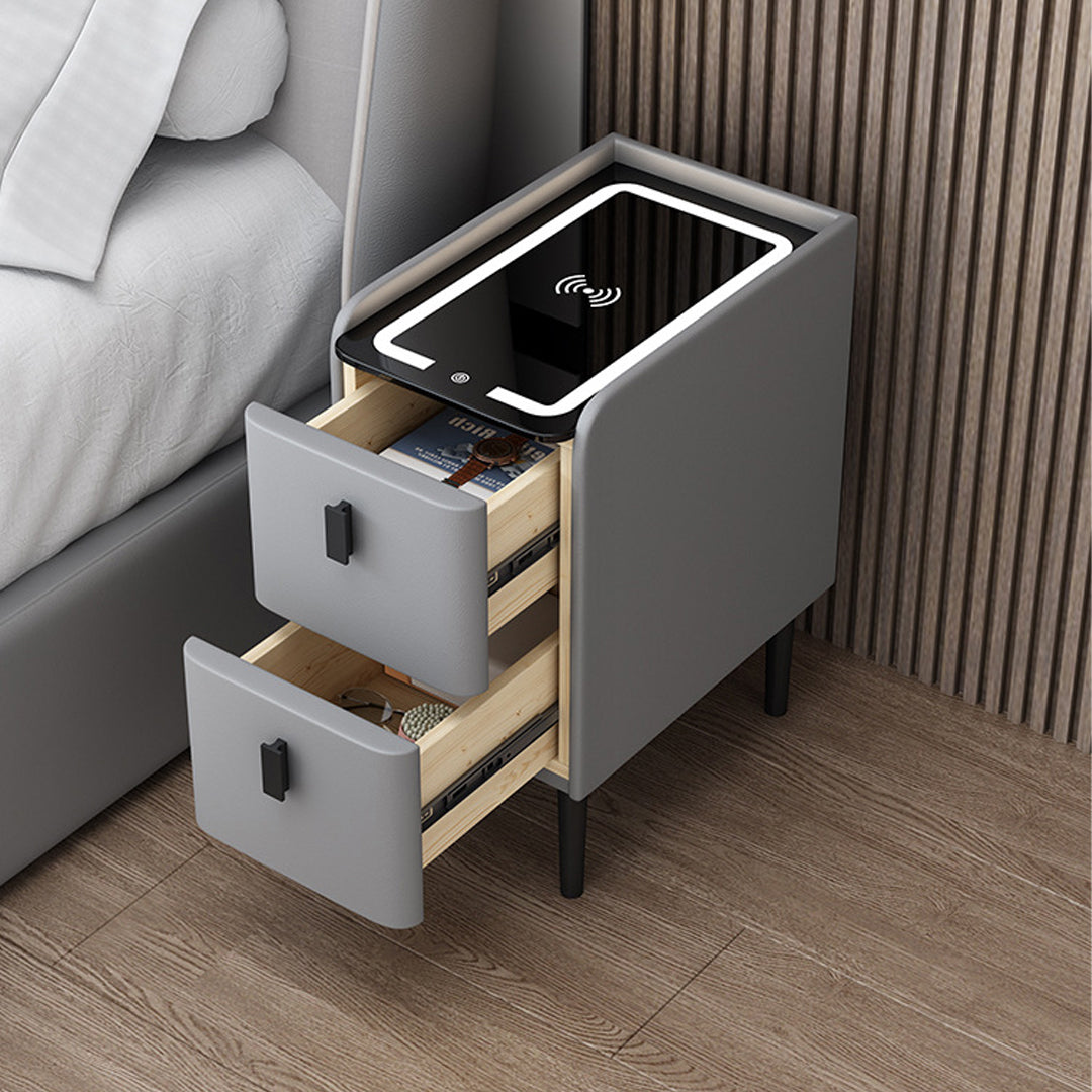Nexo Nightstand with Wireless Charging, Bluetooth Speaker, LED Lighting, and Fingerprint Lock