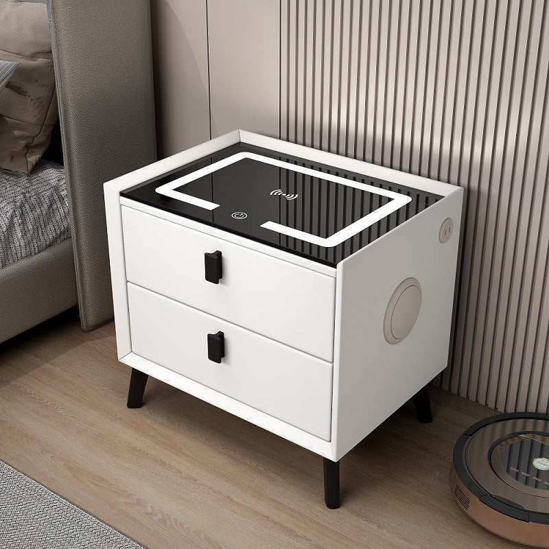 Nexo Nightstand with Wireless Charging, Bluetooth Speaker, LED Lighting, and Fingerprint Lock