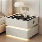 Nachttisch Lumo mit kabellosem Laden, Bluetooth-Lautsprecher, LED-Beleuchtung und PIN-Sperre