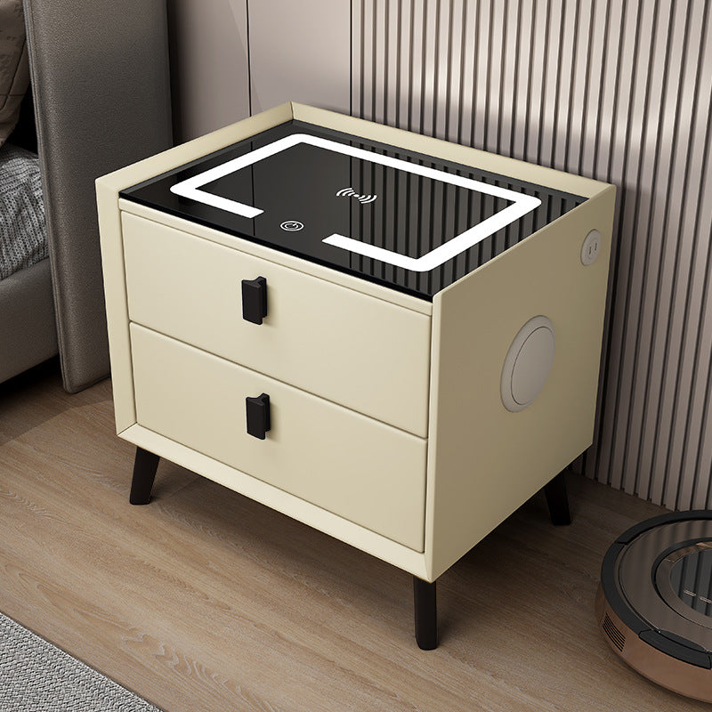 Nexo Nightstand with Wireless Charging, Bluetooth Speaker, LED Lighting, and Fingerprint Lock