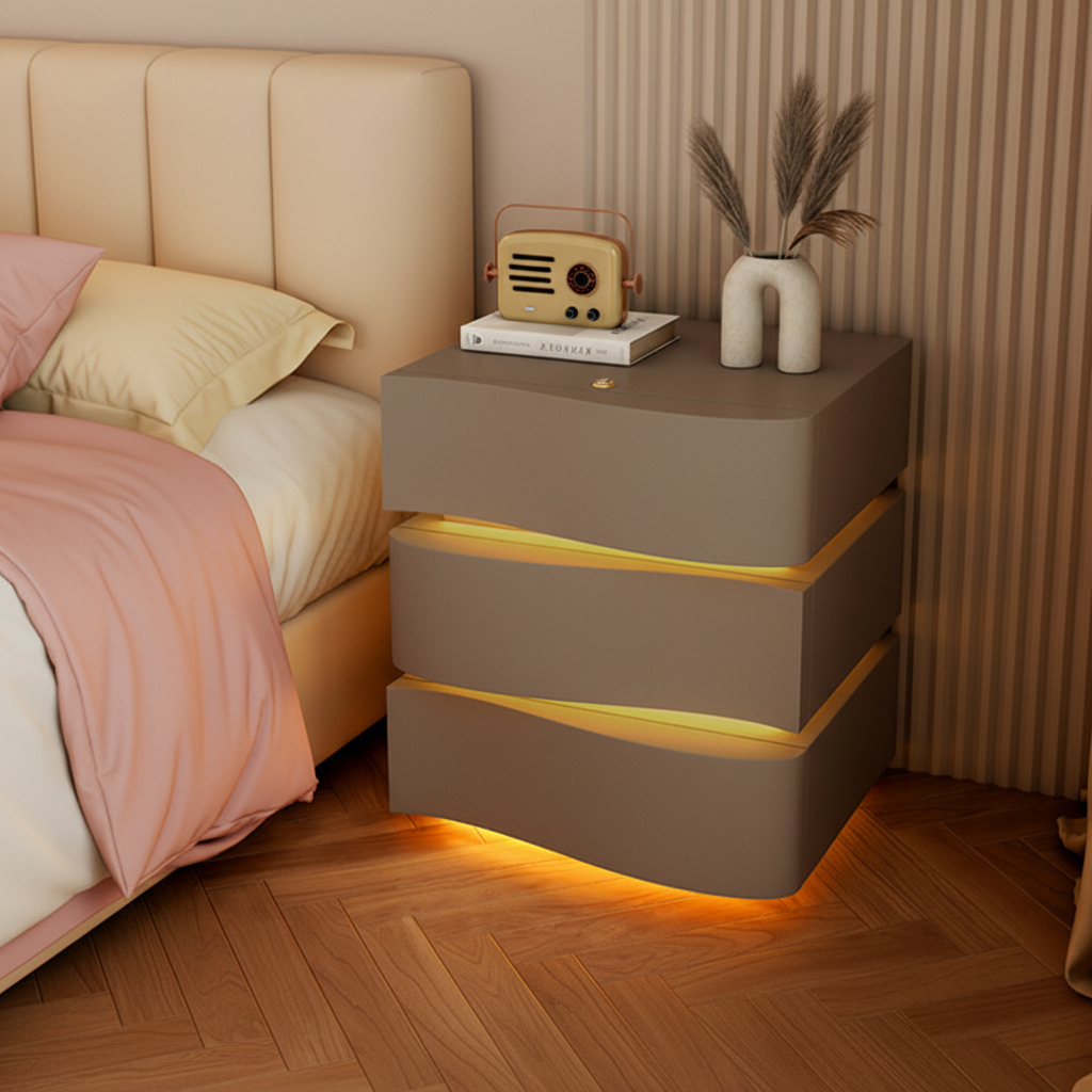 Nachttisch 3-Line mit LED-Beleuchtung
