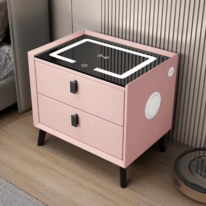 Nexo Nightstand with Wireless Charging, Bluetooth Speaker, LED Lighting, and Fingerprint Lock