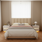 2-Line Bedside Table with LED Lighting