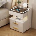 Nachttisch Velora mit kabellosem Laden, Bluetooth-Lautsprecher, LED-Beleuchtung und Fingerabdrucksperre