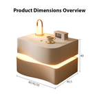 2-Line Bedside Table with LED Lighting
