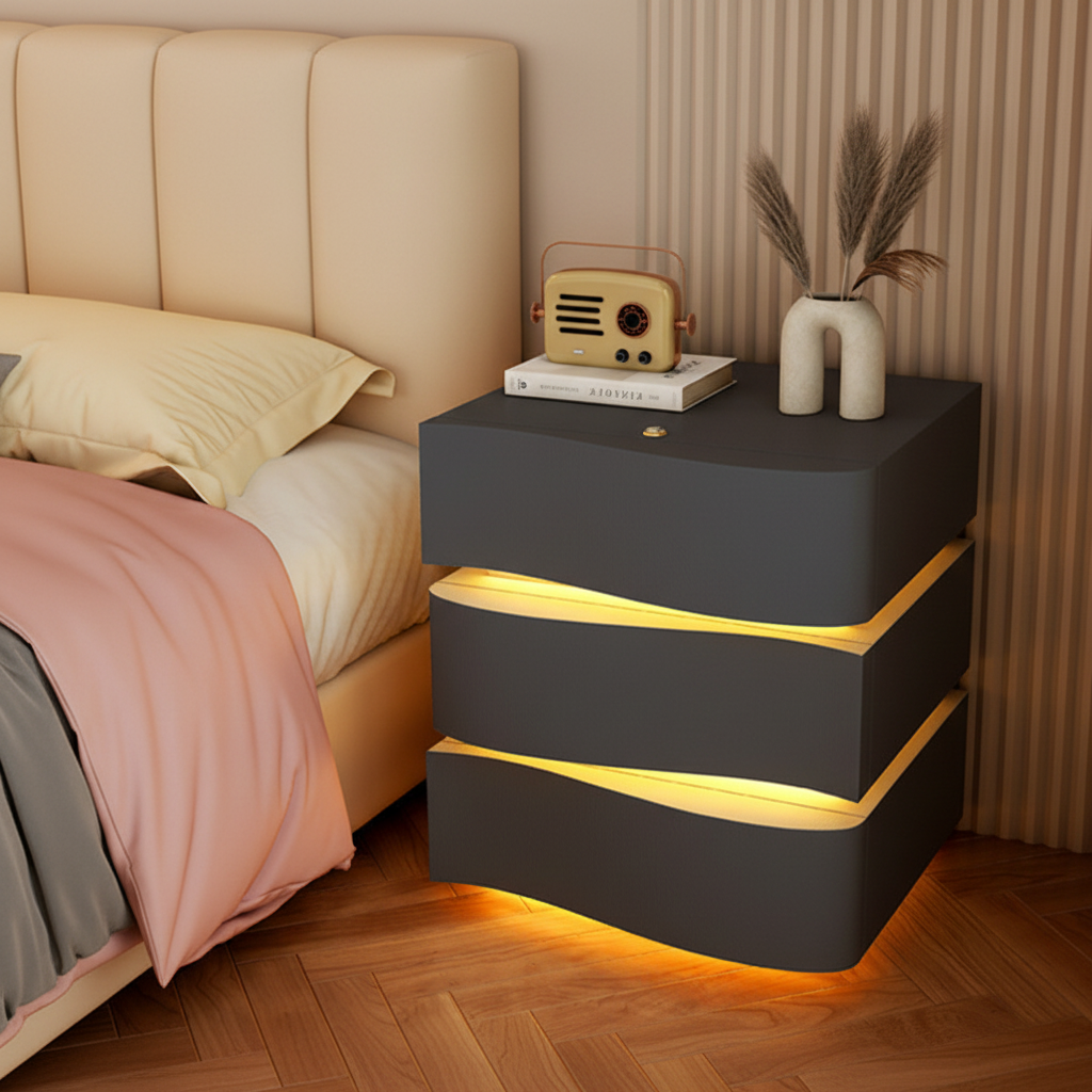 Nachttisch 3-Line mit LED-Beleuchtung