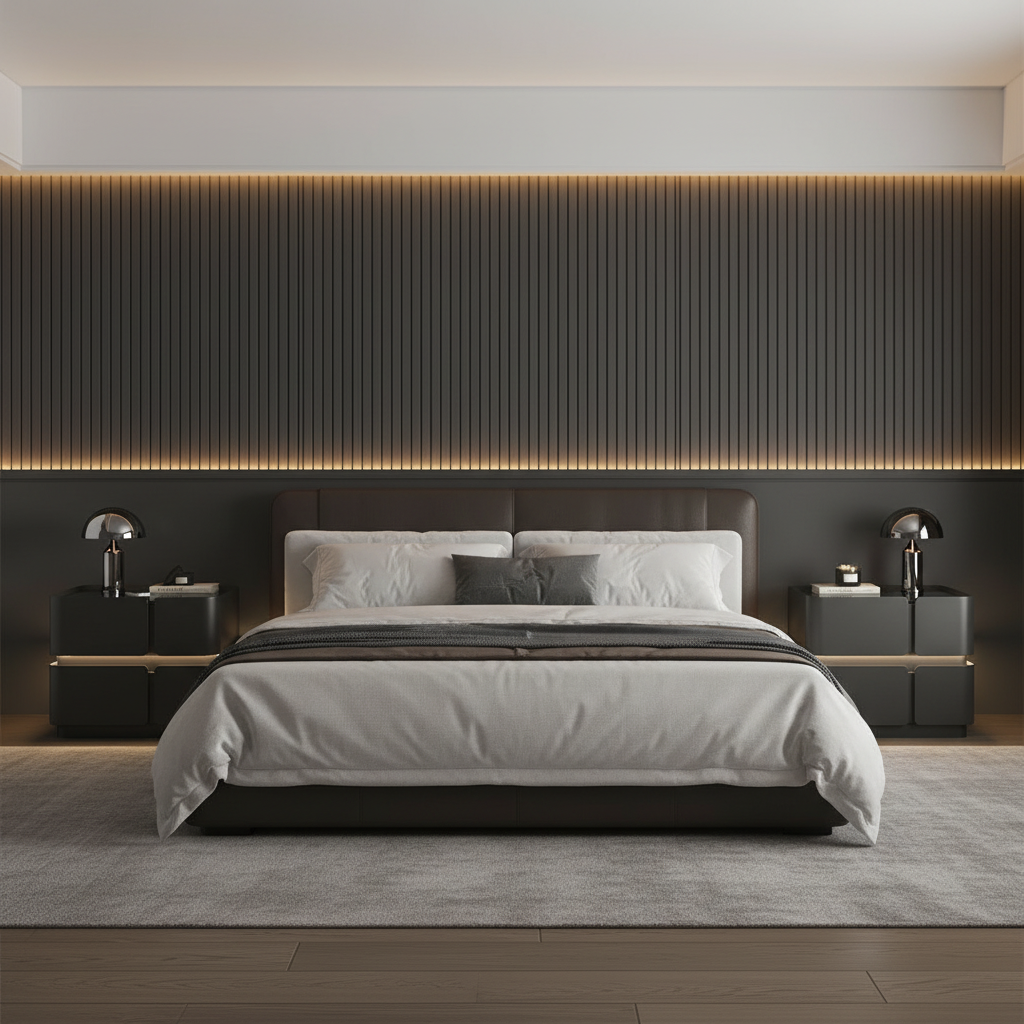Soft Quad Bedside Table with Wireless Charging, Bluetooth Speaker, LED Lighting, and PIN Lock