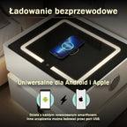 Nachttisch Lumo mit kabellosem Laden, Bluetooth-Lautsprecher, LED-Beleuchtung und PIN-Sperre