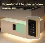 Nachttisch Lumo mit kabellosem Laden, Bluetooth-Lautsprecher, LED-Beleuchtung und PIN-Sperre