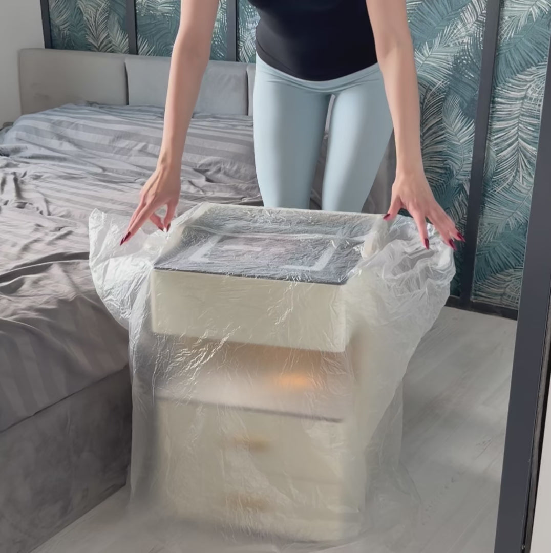 Velora Bedside Table with Wireless Charging, Bluetooth Speaker, LED Lighting, and Fingerprint Lock